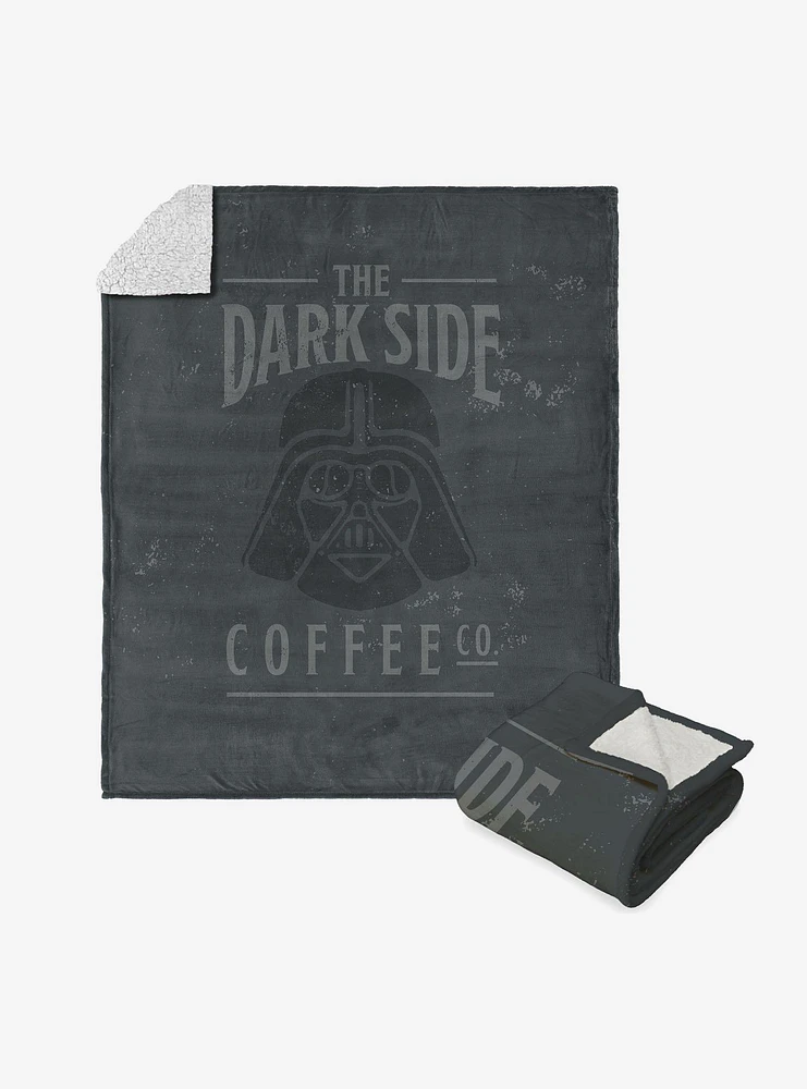 Star Wars Classic Dark Side Coffee Co. Silk Touch Sherpa Throw Blanket
