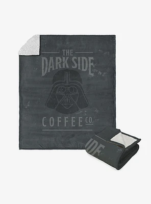 Star Wars Classic Dark Side Coffee Co. Silk Touch Sherpa Throw Blanket