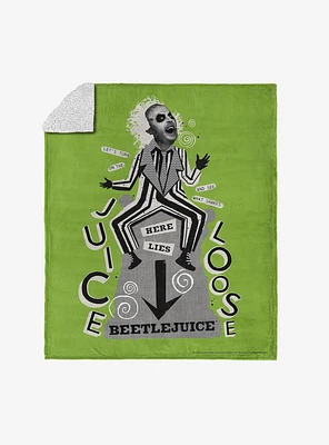 Beetlejuice Juice Is Loose Silk Touch Sherpa Throw Blanket