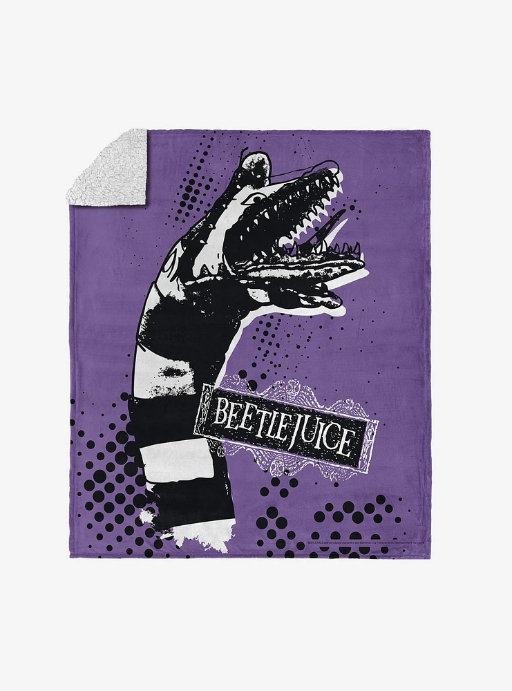 Beetlejuice I Hate Sandworms Silk Touch Sherpa Throw Blanket
