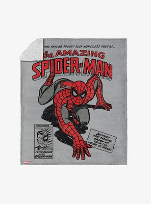 Marvel Spider-Man Peter Parker Alias Silk Touch Sherpa Throw Blanket