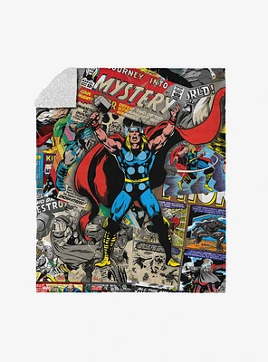 Marvel Thor Comic Silk Touch Sherpa Throw Blanket