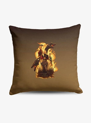 House of the Dragon Fire and Blood Reigns Throw Pillow