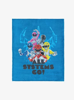 Mighty Morphin Power Rangers All Systems Go 50x60" Silk Touch Throw Blanket