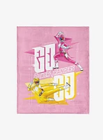 Mighty Morphin Power Rangers Pink and Yellow 50x60" Silk Touch Throw Blanket