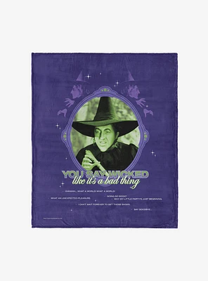 The Wizard of Oz Wicked Bad 50x60" Silk Touch Throw Blanket