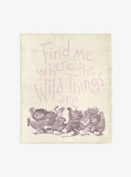 Where The Wild Things Are Find Me Pink 50x60" Silk Touch Throw Blanket