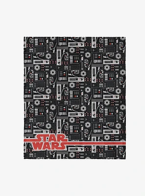 Star Wars Classic Repeats and Patterns Darth Vader 50x60" Silk Touch Throw Blanket