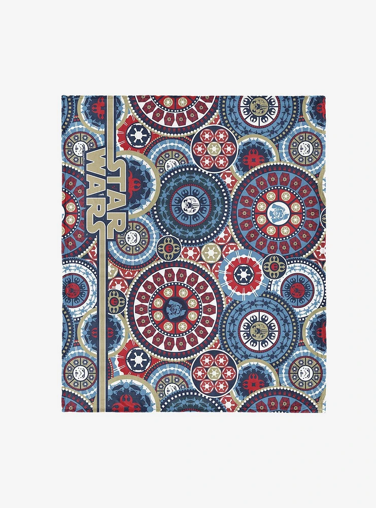 Star Wars Classic Repeats and Patterns Mandala 50x60" Silk Touch Throw Blanket