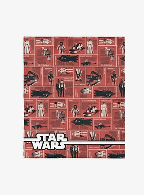 Star Wars Classic Repeats and Patterns Action Figures 50x60" Silk Touch Throw Blanket