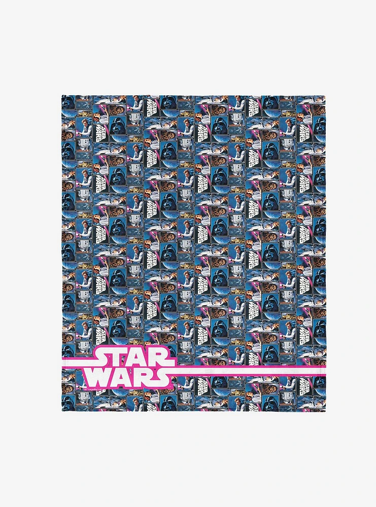Star Wars Classic Repeats and Patterns A New Hope 50x60" Silk Touch Throw Blanket