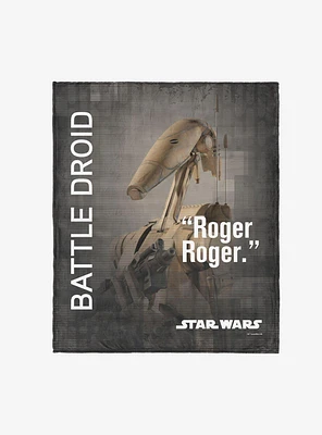 Star Wars Classic Quotes Battle Droid 50x60" Silk Touch Throw Blanket