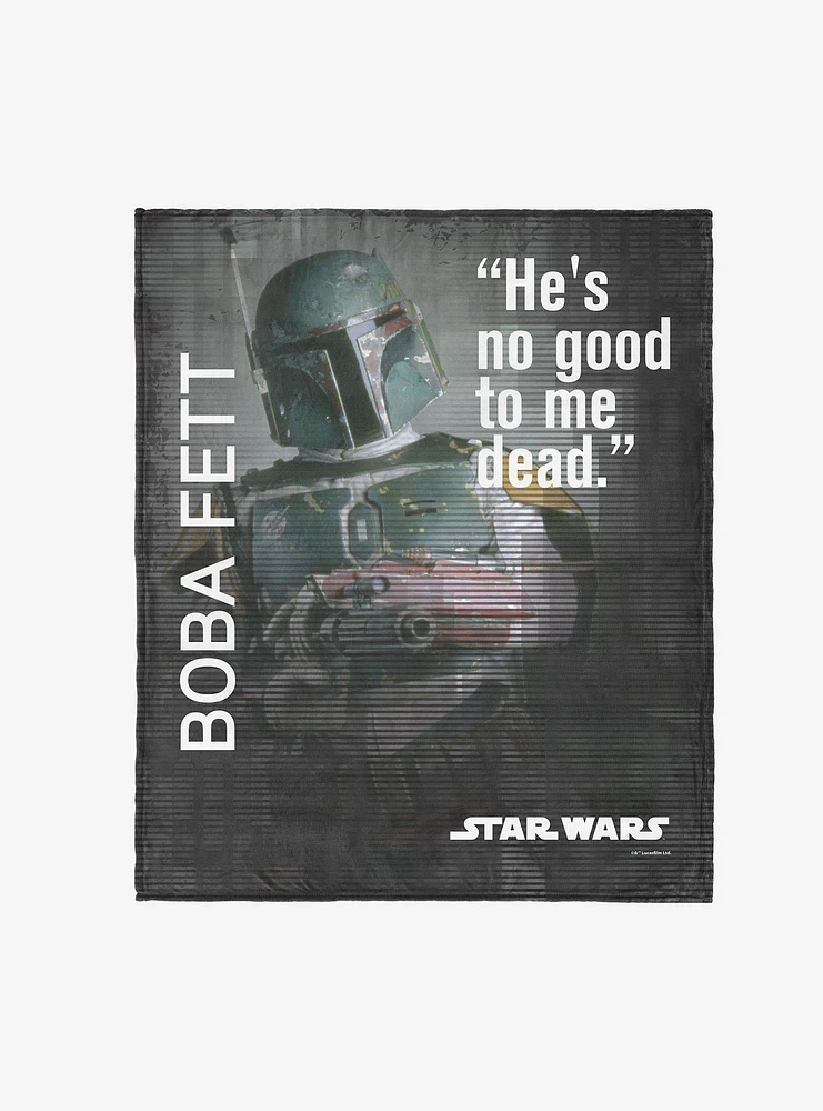 Star Wars Classic Quotes Boba Fett 50x60" Silk Touch Throw Blanket