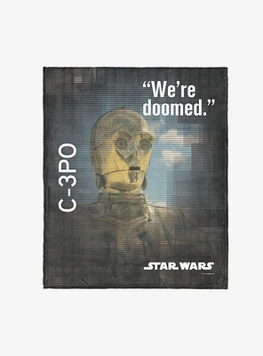 Star Wars Classic Quotes C-3PO 50x60" Silk Touch Throw Blanket