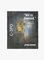 Star Wars Classic Quotes C-3PO 50x60" Silk Touch Throw Blanket
