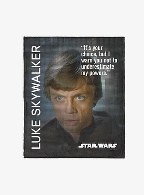 Star Wars Classic Quotes Luke Skywalker 50x60" Silk Touch Throw Blanket