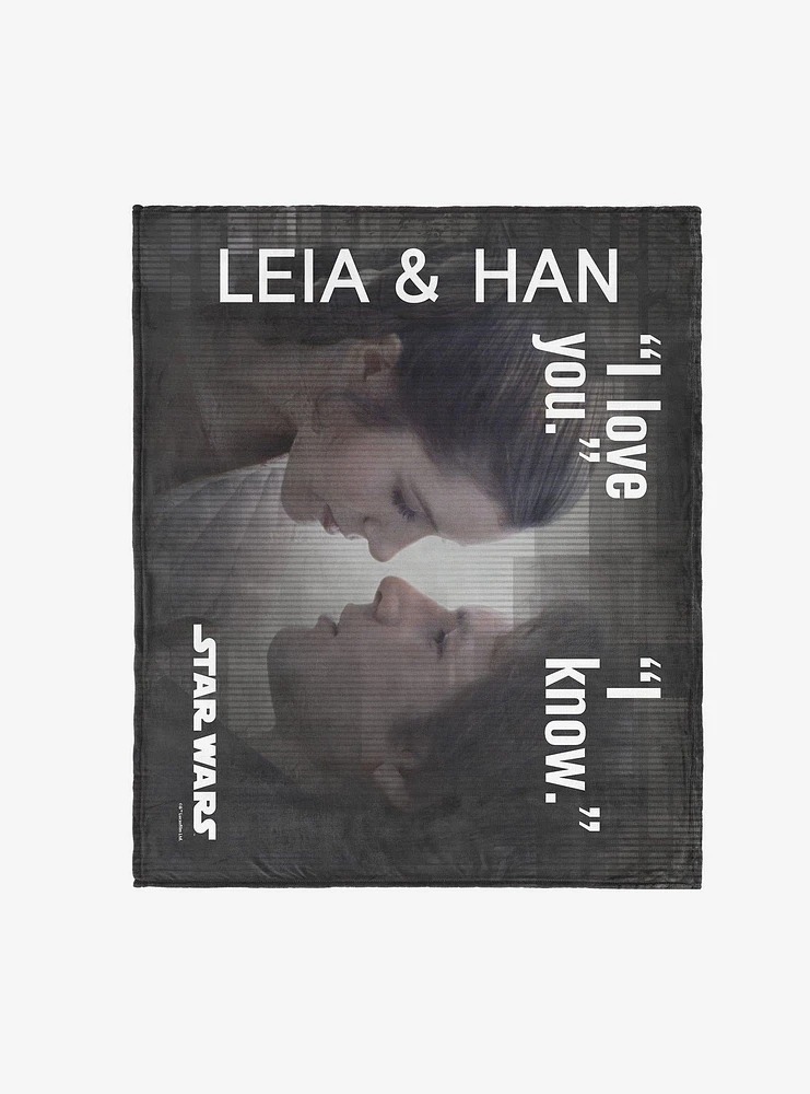 Star Wars Classic Quotes Leia and Han 50x60" Silk Touch Throw Blanket