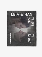 Star Wars Classic Quotes Leia and Han 50x60" Silk Touch Throw Blanket