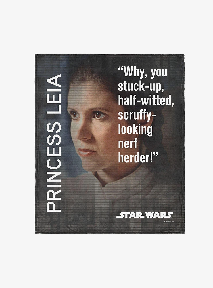 Star Wars Classic Quotes Leia 50x60" Silk Touch Throw Blanket