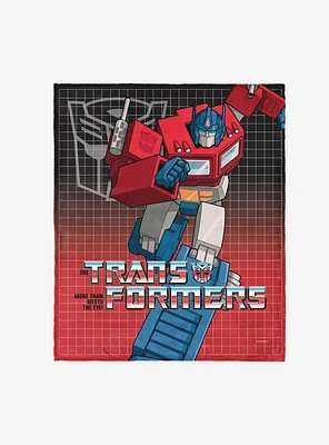 Transformers G1 Grid Optimus Prime 50x60" Silk Touch Throw Blanket