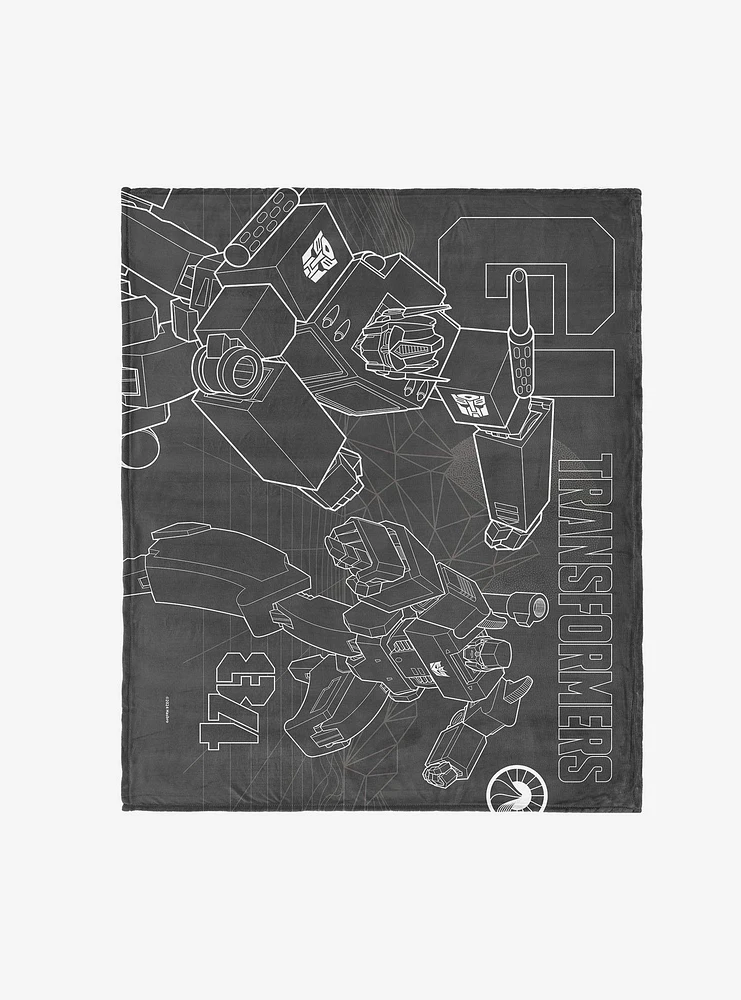 Transformers G1 Optimus Prime and Megatron 50x60" Silk Touch Throw Blanket