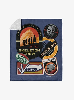 Star Wars Skeleton Crew Badges Silk Touch Sherpa Throw Blanket
