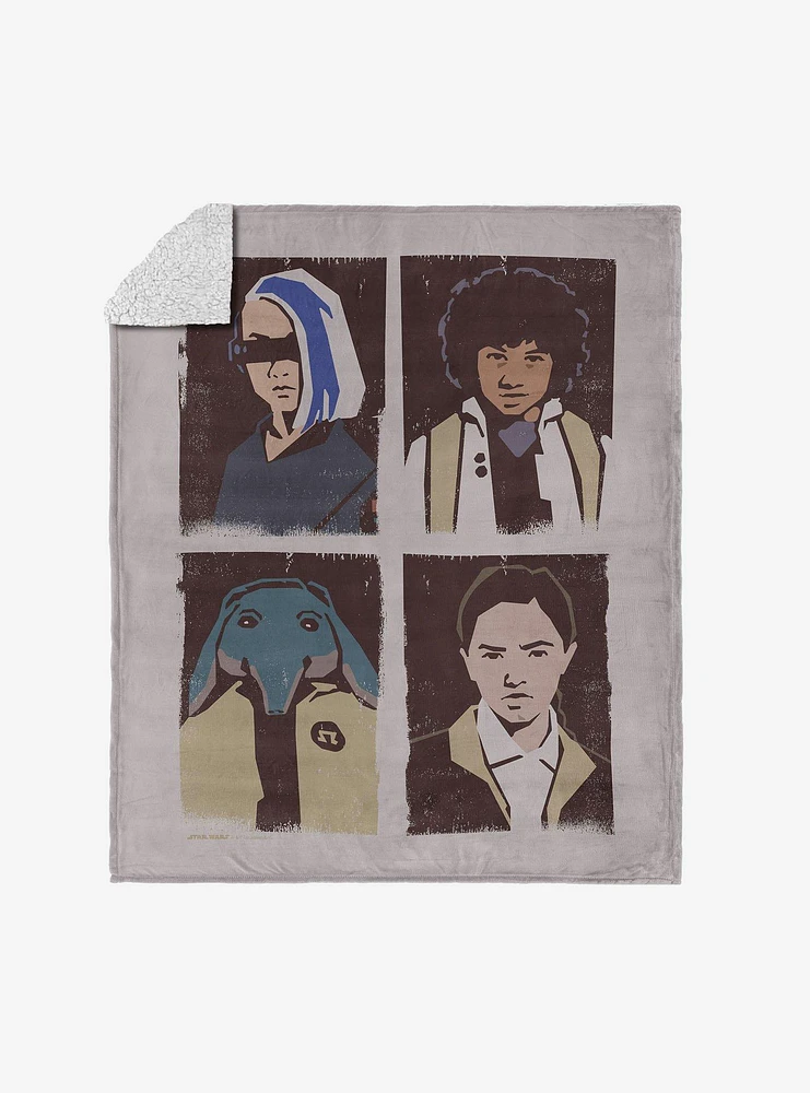 Star Wars Skeleton Crew Portraits Silk Touch Sherpa Throw Blanket