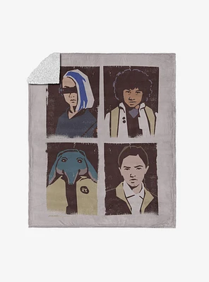 Star Wars Skeleton Crew Portraits Silk Touch Sherpa Throw Blanket