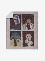 Star Wars Skeleton Crew Portraits Silk Touch Sherpa Throw Blanket