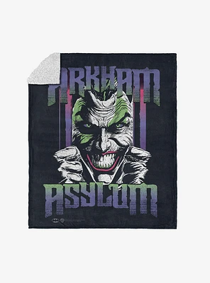 DC Comics Arkham Asylum Silk Touch Sherpa Throw Blanket