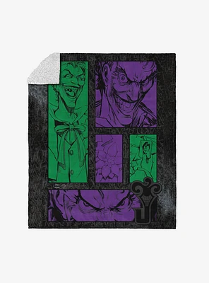 DC Comics Gotham Grin Silk Touch Sherpa Throw Blanket