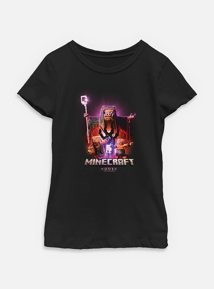 A Minecraft Movie Piglins Portal Youth Girls T-Shirt