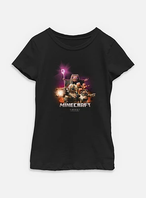 A Minecraft Movie Piglins Attack Youth Girls T-Shirt
