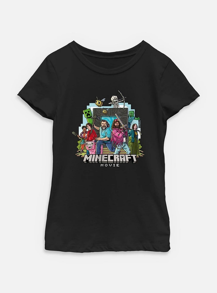 A Minecraft Movie Group Youth Girls T-Shirt