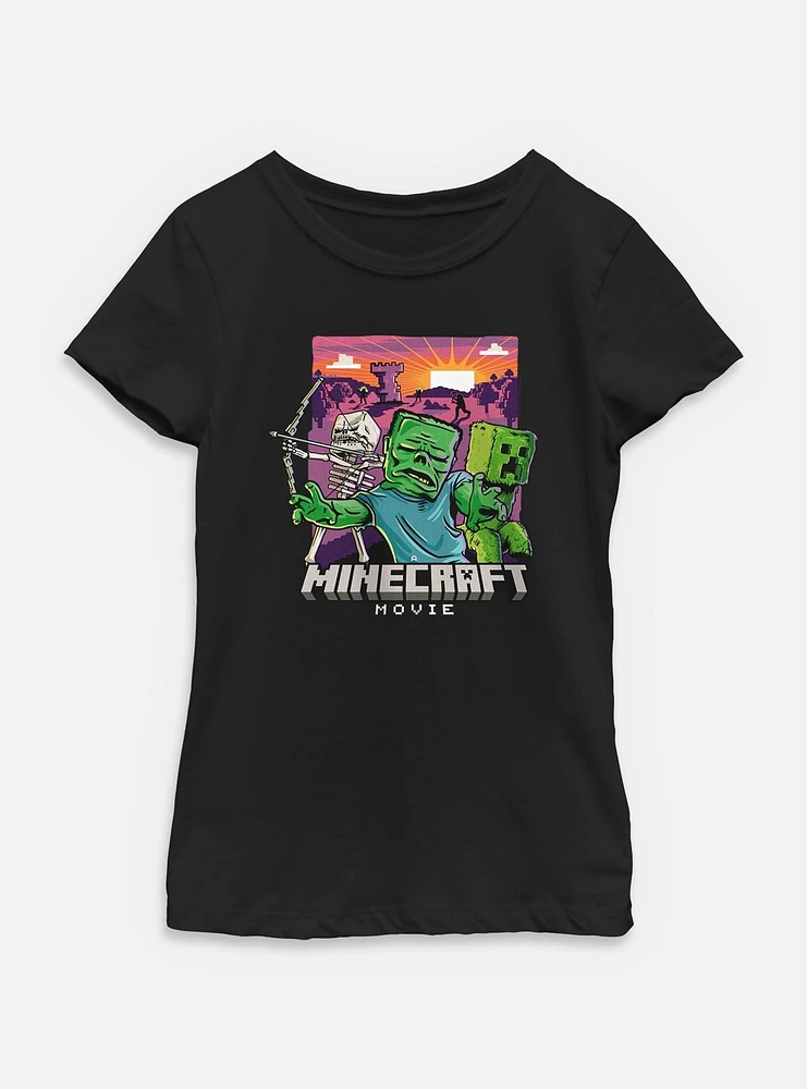 A Minecraft Movie Classic Monsters Youth Girls T-Shirt