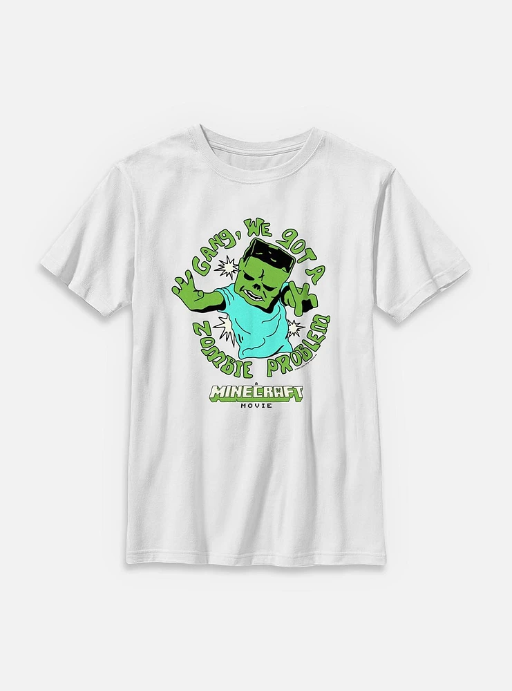 A Minecraft Movie Zombie Problem Youth T-Shirt