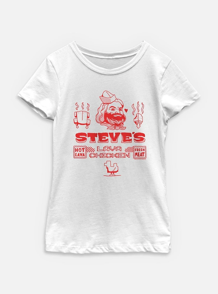 A Minecraft Movie Steve's Lava Chicken Youth Girls T-Shirt