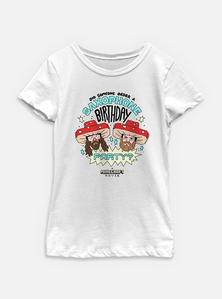 A Minecraft Movie Saxophone Birthday Youth Girls T-Shirt