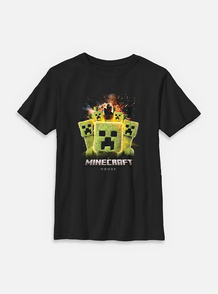 A Minecraft Movie Group Of Creeps Youth T-Shirt