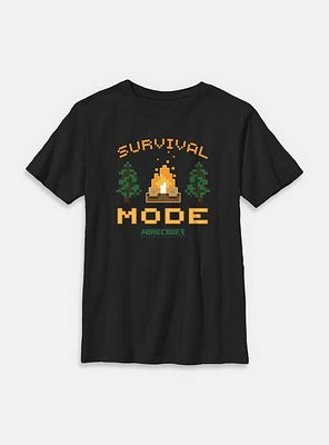 Minecraft Camp Fire Survival Youth T-Shirt