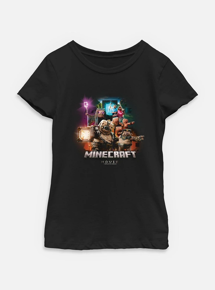 A Minecraft Movie Piglins Vs Heroes Youth Girls T-Shirt