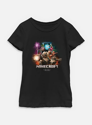A Minecraft Movie Piglins Vs Heroes Youth Girls T-Shirt