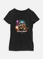 A Minecraft Movie Piglins Vs Heroes Youth Girls T-Shirt
