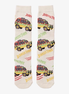 Jurassic Park Jeeps Allover Print Crew Socks - BoxLunch Exclusive