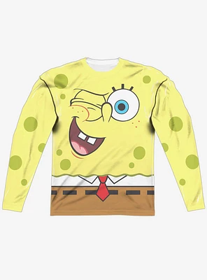 SpongeBob SquarePants Wink Face Long Sleeve Sublimated T-Shirt