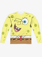 SpongeBob SquarePants Wink Face Long Sleeve Sublimated T-Shirt
