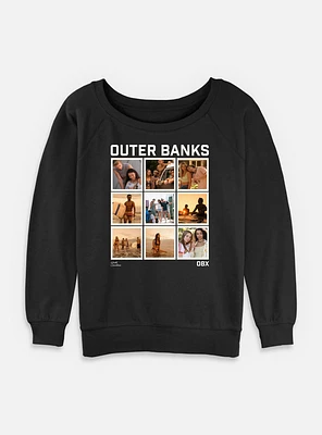 Outer Banks Photo Collage Squares Womens Slouchy Sweatshirt