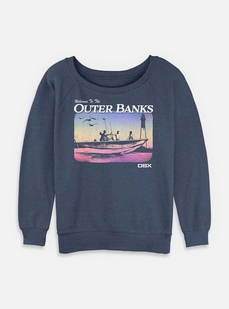 Outer Banks Welcome To The Destination Womens Slouchy Sweatshirt