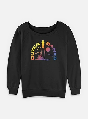Outer Banks Ombre Spectrum Lighthouse Logo Womens Slouchy Sweatshirt
