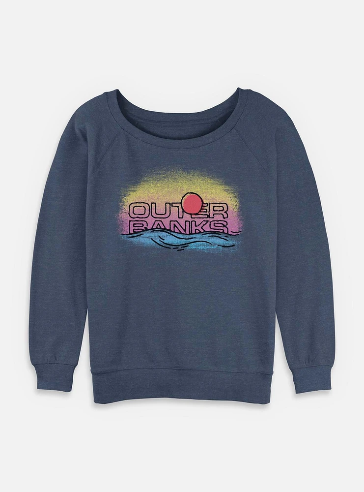 Outer Banks Sunset Logo Womens Slouchy Sweatshirt